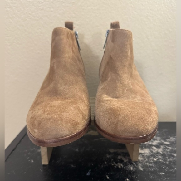 J. Crew Factory Suede Sawyer Booties Boots Classic Stacked Heel Size 9 - Picture 2 of 9